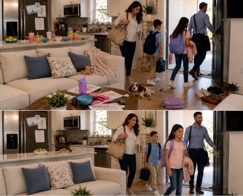 Home before and after a reset