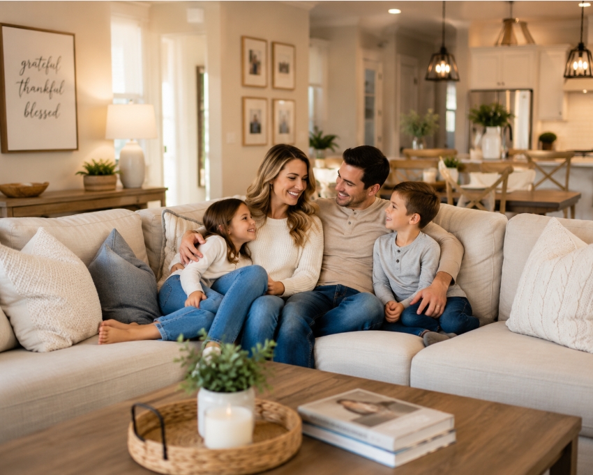 A calm, reset living room